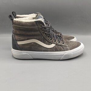 Vans Scotchgard Sk8 Hi Sneakers Skate Shoes Faux Fur Lined Gray Women’s Size 7.5